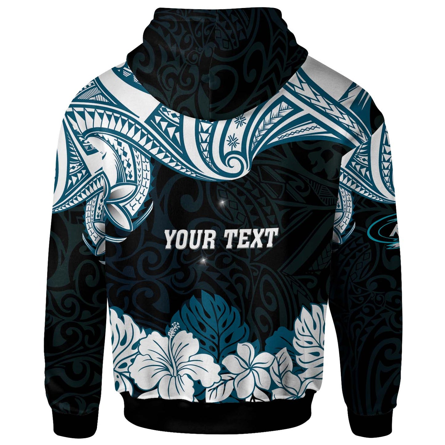 Hawaii Kapolei High School Custom Hoodie - Kapolei High School Hibicus Flower and Polynesian Pattern