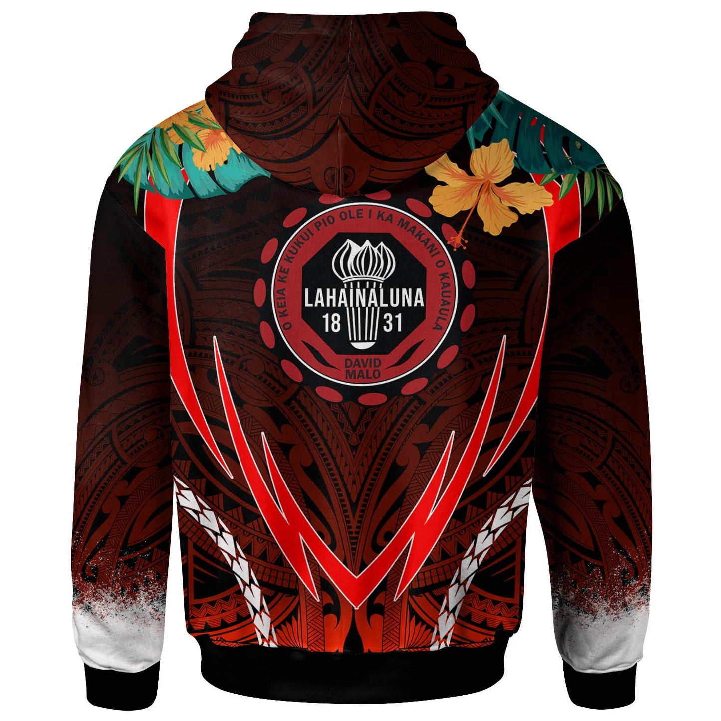Hawaii Custom Hoodie - Lahainaluna High School Polynesian with Hawaii Pattern
