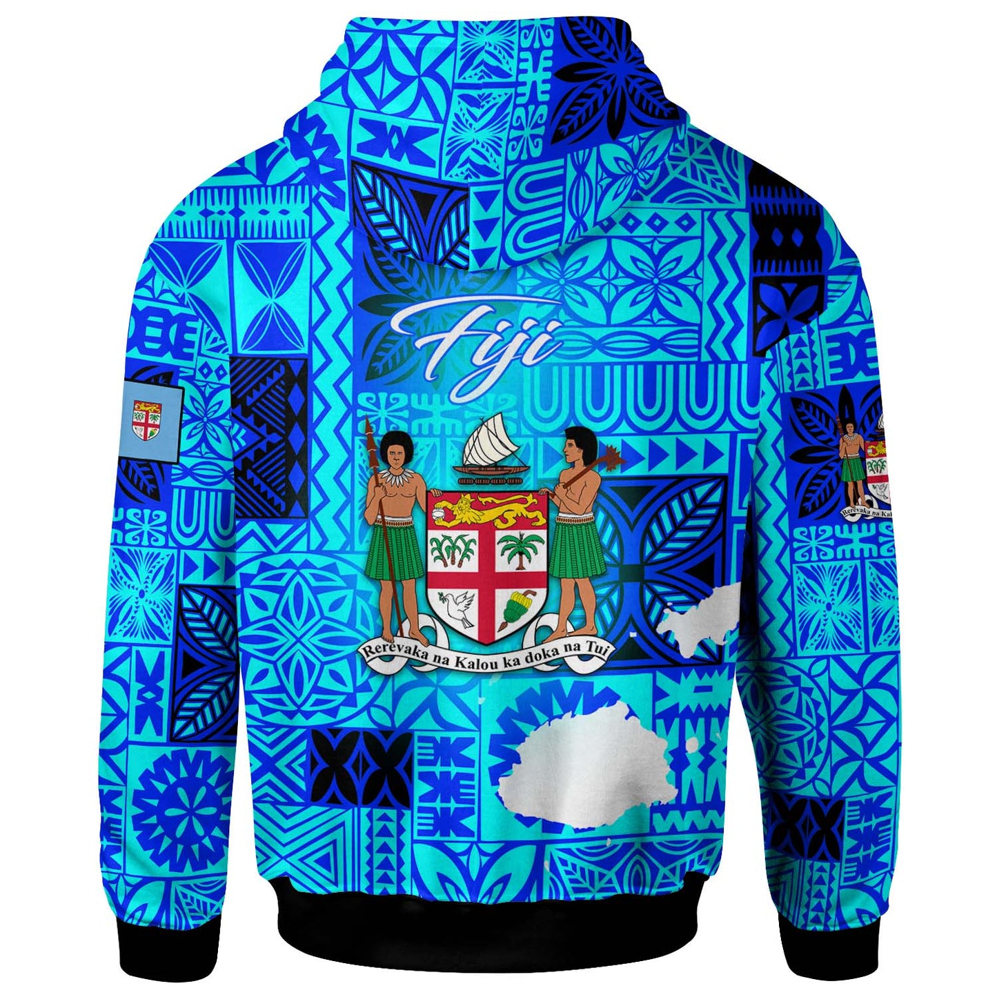 Fiji Polynesian Hoodie - Custom Fiji Independence Day with Tapa Patterns and Fiji Map Hoodie