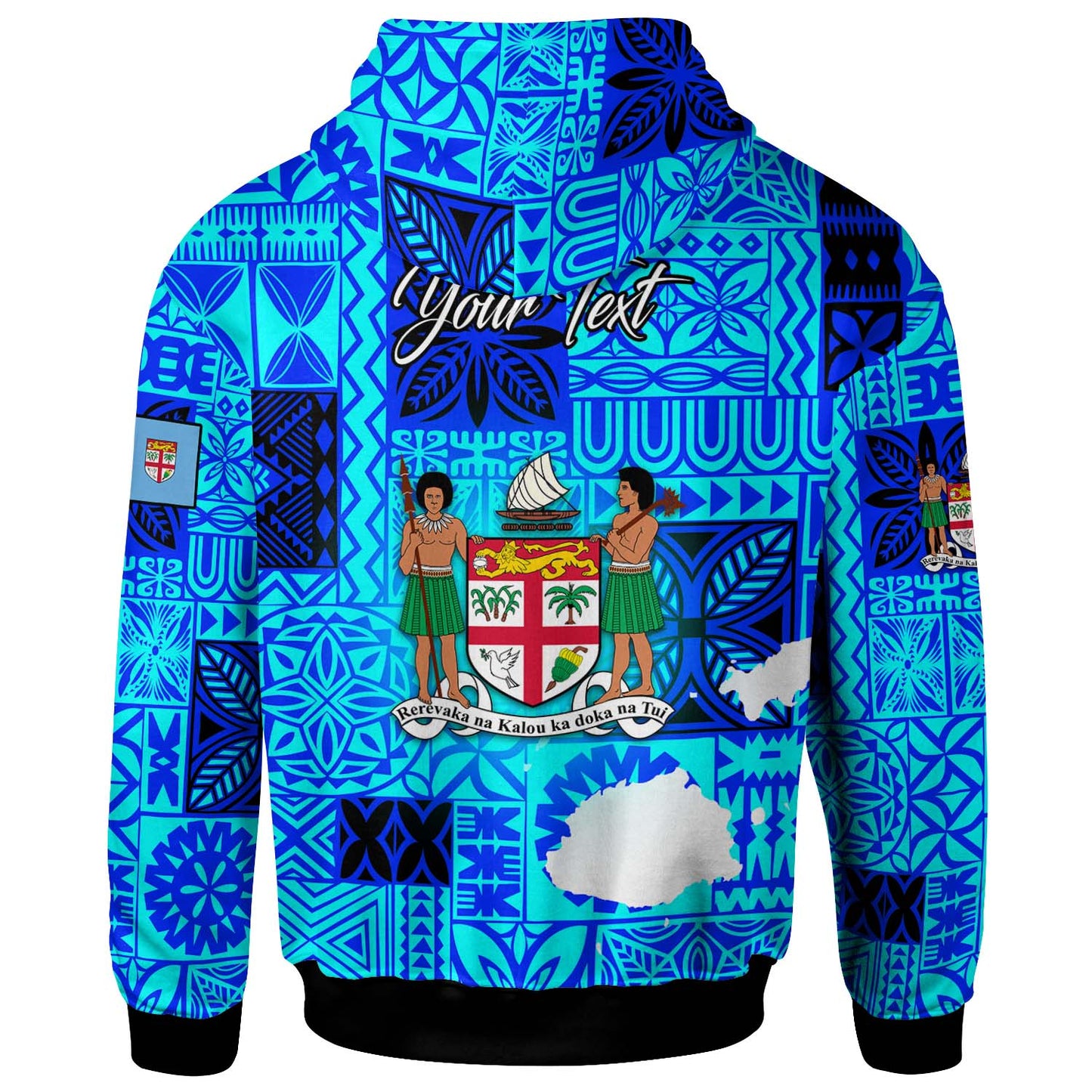 Fiji Polynesian Hoodie - Custom Fiji Independence Day with Tapa Patterns and Fiji Map Hoodie
