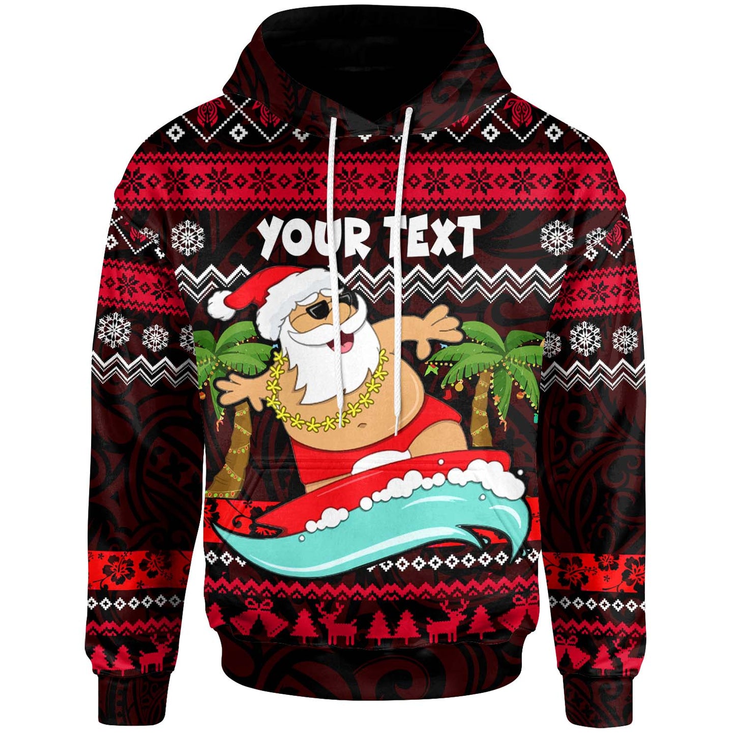 Hawaii Polynesian Hoodie - Custom Happy Mele Kalikimaka Christmas Polynesian Hoodie