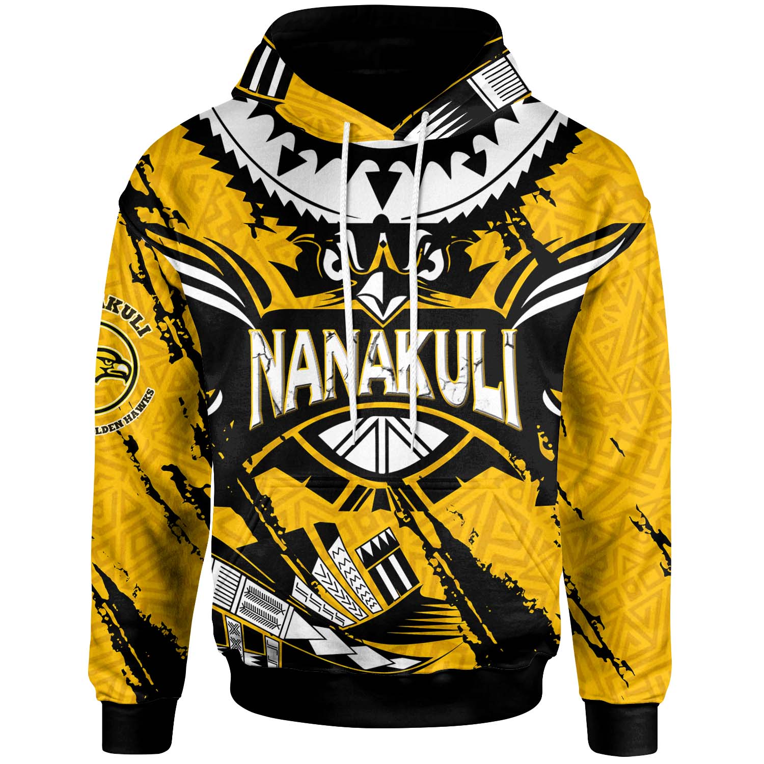 Hawaii Custom Personalised Polynesian Hoodie - Nanakuli High & Intermediate School Golden Hawks