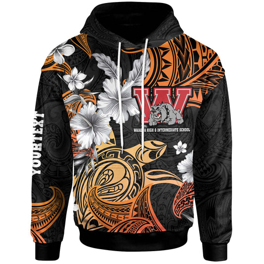 Hawaii Custom Personalised Hoodie - Waialua High & Intermediate School Tribal Pattern