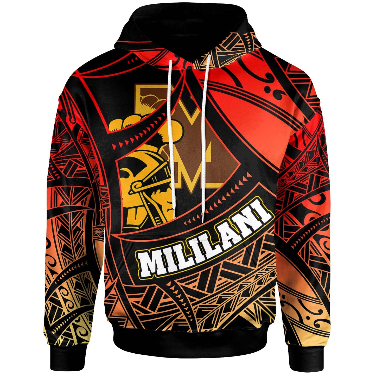 Hawaii Custom Personalised Polynesian Hoodie - Mililani High School The Trojans Pride Tribal Pattern