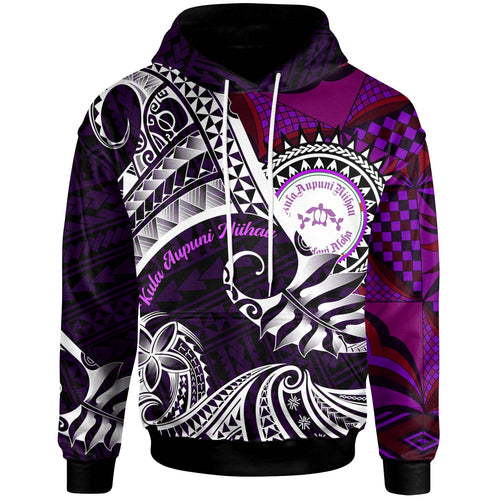 Hawaii Custom Polynesian Hoodie - Ni'ihau High and Elementary School Turtles Maroon Hawaii Pattern