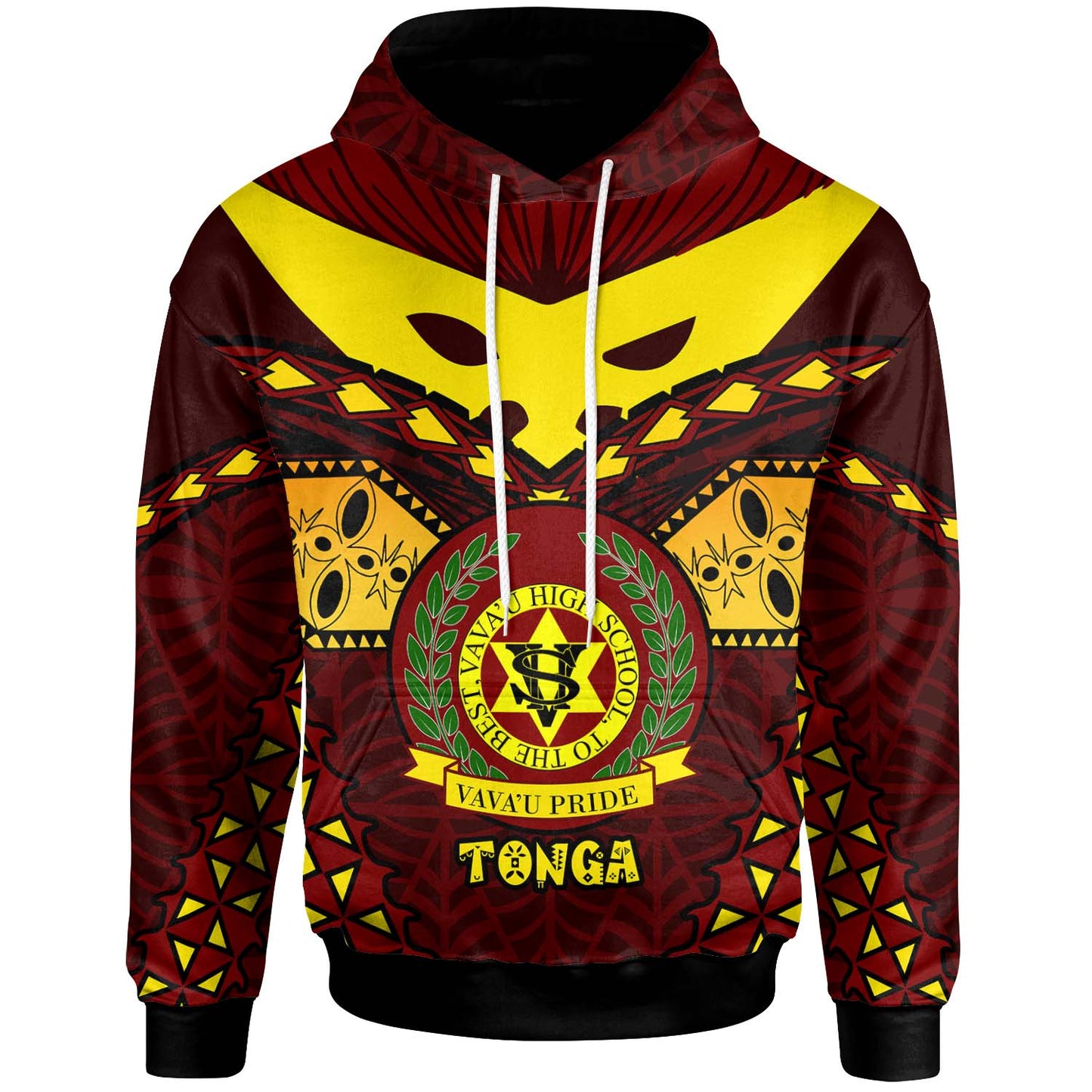 Tonga Custom Hoodie - Vava'u High Shool Tonga with Polynesian Patterns