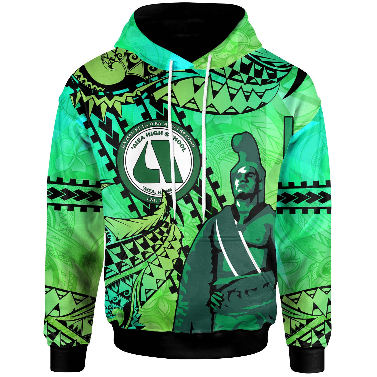 Hawaii Custom Personalised Hoodie - 'Aiea High School Home Of The Na Ali'i Tribal Pattern