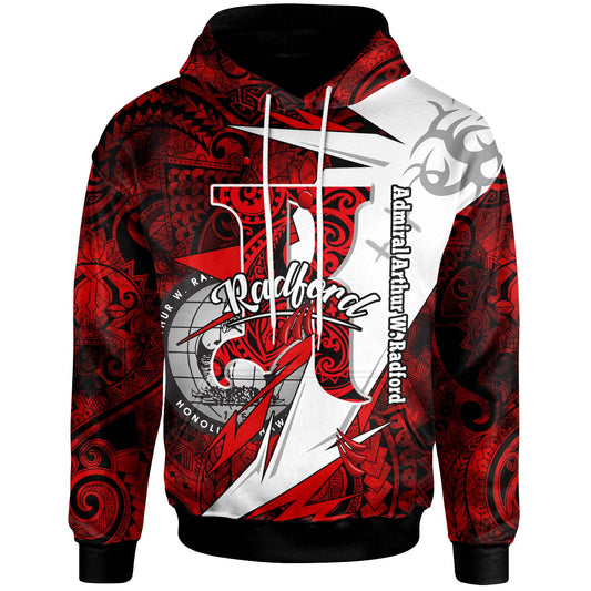Hawaii Polynesian Hoodie - Admiral Arthur W. Radford High School Tribal Pattern
