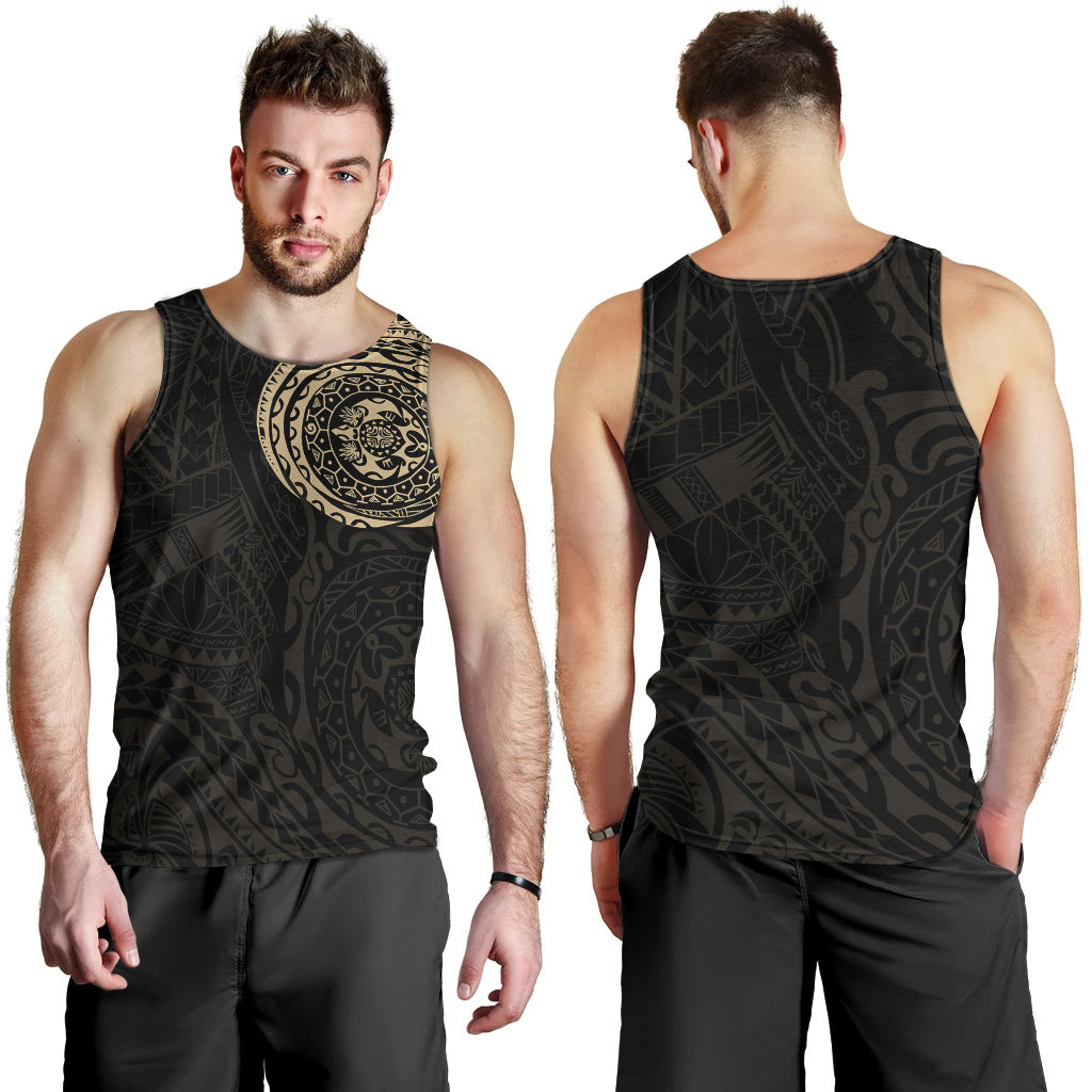Polynesian Men Tank Top - Polynesian Tattoo Style Version 2 Gold