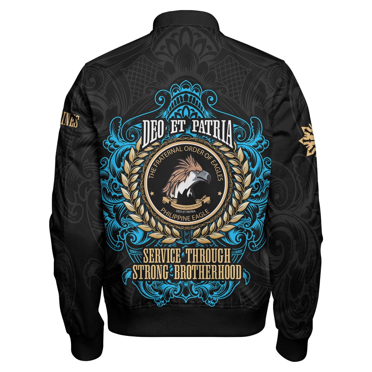 Philippines Bomber Jacket - Philippine Eagles Ornament Vintage Style