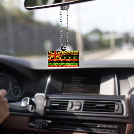 Hawaii Car Hanging Ornament Kanaka Flag With Flower Lie Beautiful
