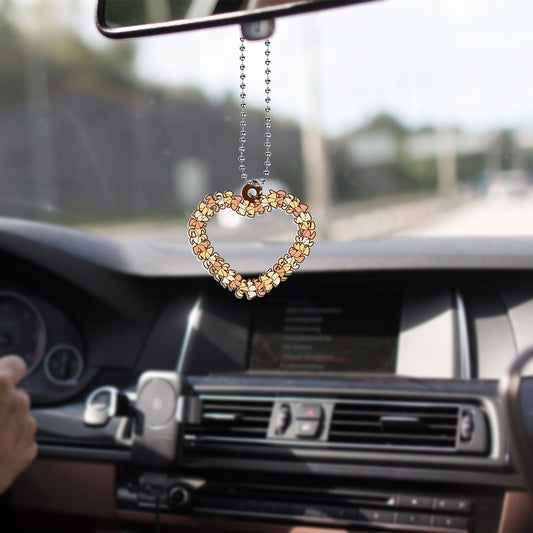 Hawaii Car Hanging Ornament Puakenikeni Lei Heart