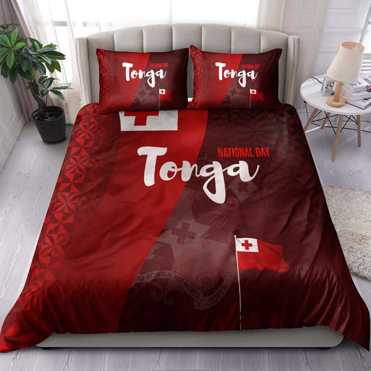 Tonga Bedding Set - National Day Tonga Coat Of Arms Polynesian