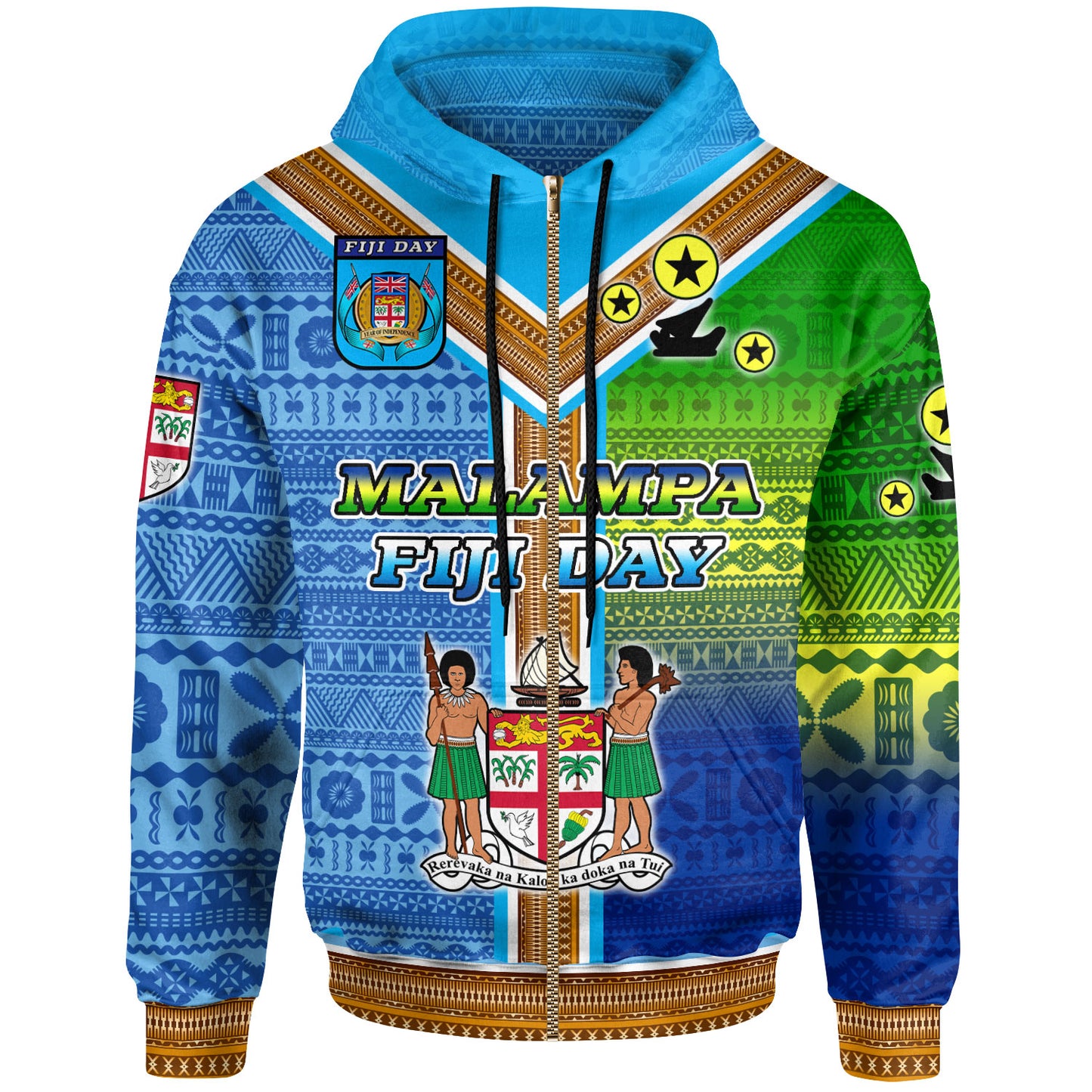 Malampa Fiji Day Hoodie - Custom Malampa Flag Fiji Tapa Patterns Hoodie