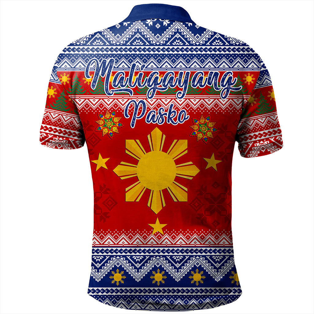 Philippines Filipinos Polo Shirt Maligayang Pasko Christmas Parol Style