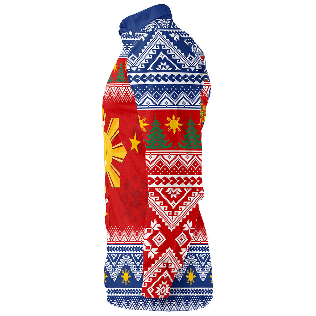 Philippines Filipinos Long Sleeve Shirt Maligayang Pasko Christmas Parol Style