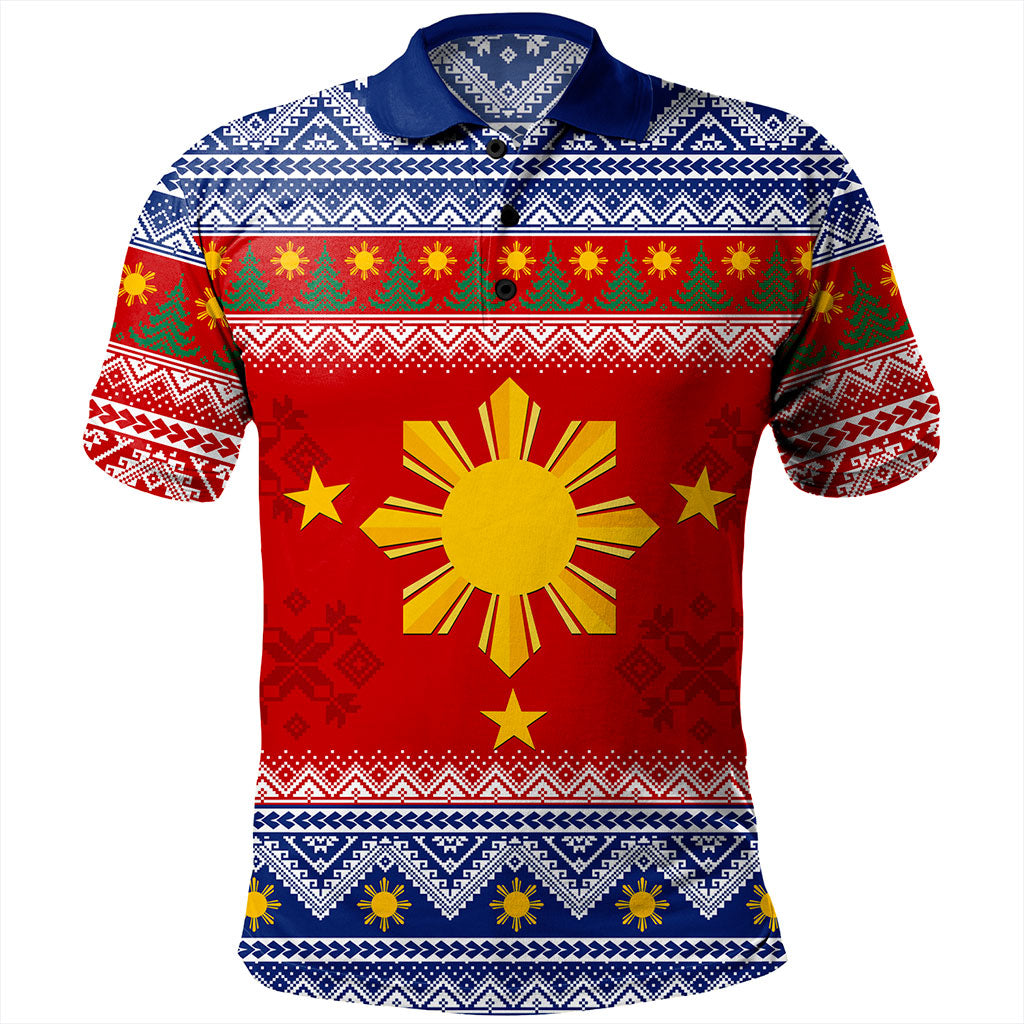 Philippines Filipinos Polo Shirt Maligayang Pasko Christmas Parol Style