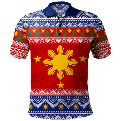 Philippines Filipinos Polo Shirt Maligayang Pasko Christmas Parol Style