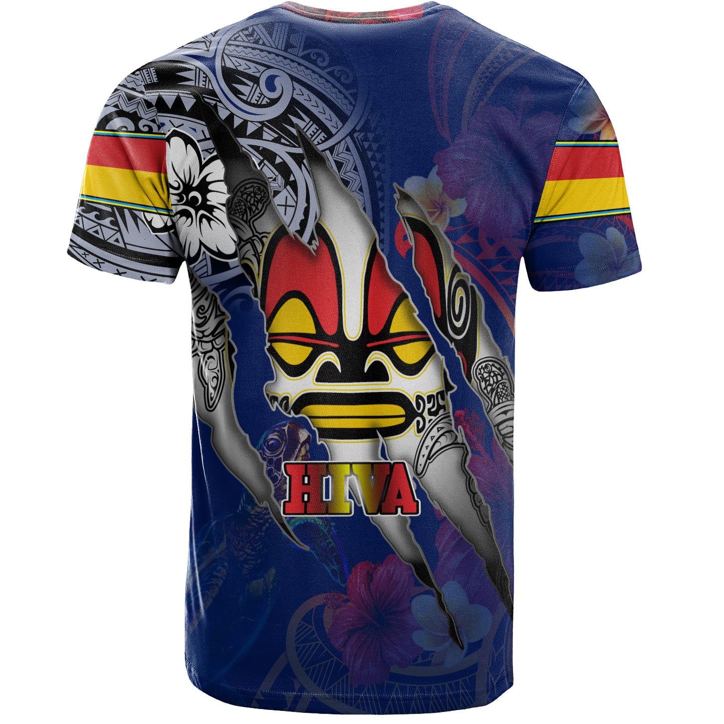 Marquesas Islands T-Shirt Custom Marquesan Blood Inside Me Polynesian Sleeve Tattoo Tropical Blue