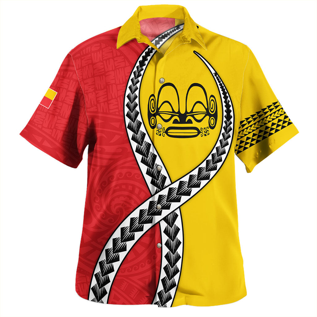 Tahiti Hawaiian Shirt Flag And Coat Of Arms