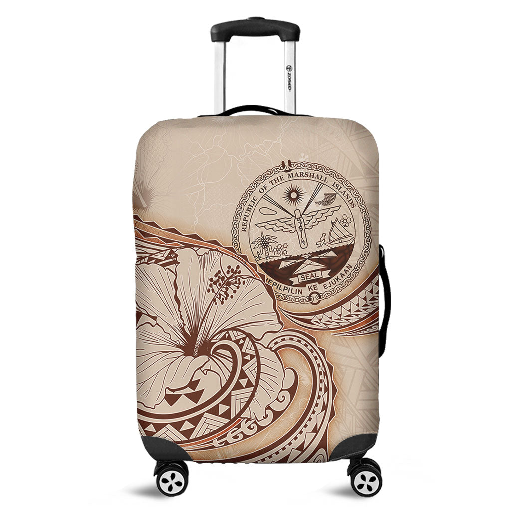 Marshall Islands Luggage Cover Hibiscus Flower Vintage Style