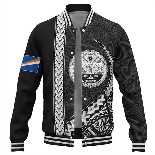 Marshall Islands Baseball Jacket Tribal Micronesian Coat Of Arms