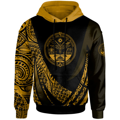 Marshall Hoodie - Gold Polynesian Patterns Sport Style