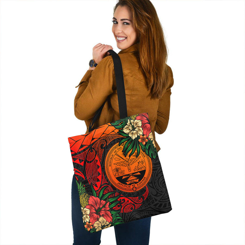 Marshall Islands Tote Bag Polynesian Turtle Tropical