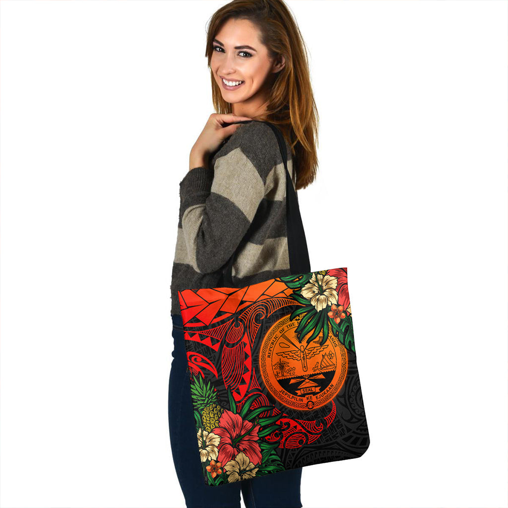 Marshall Islands Tote Bag Polynesian Turtle Tropical