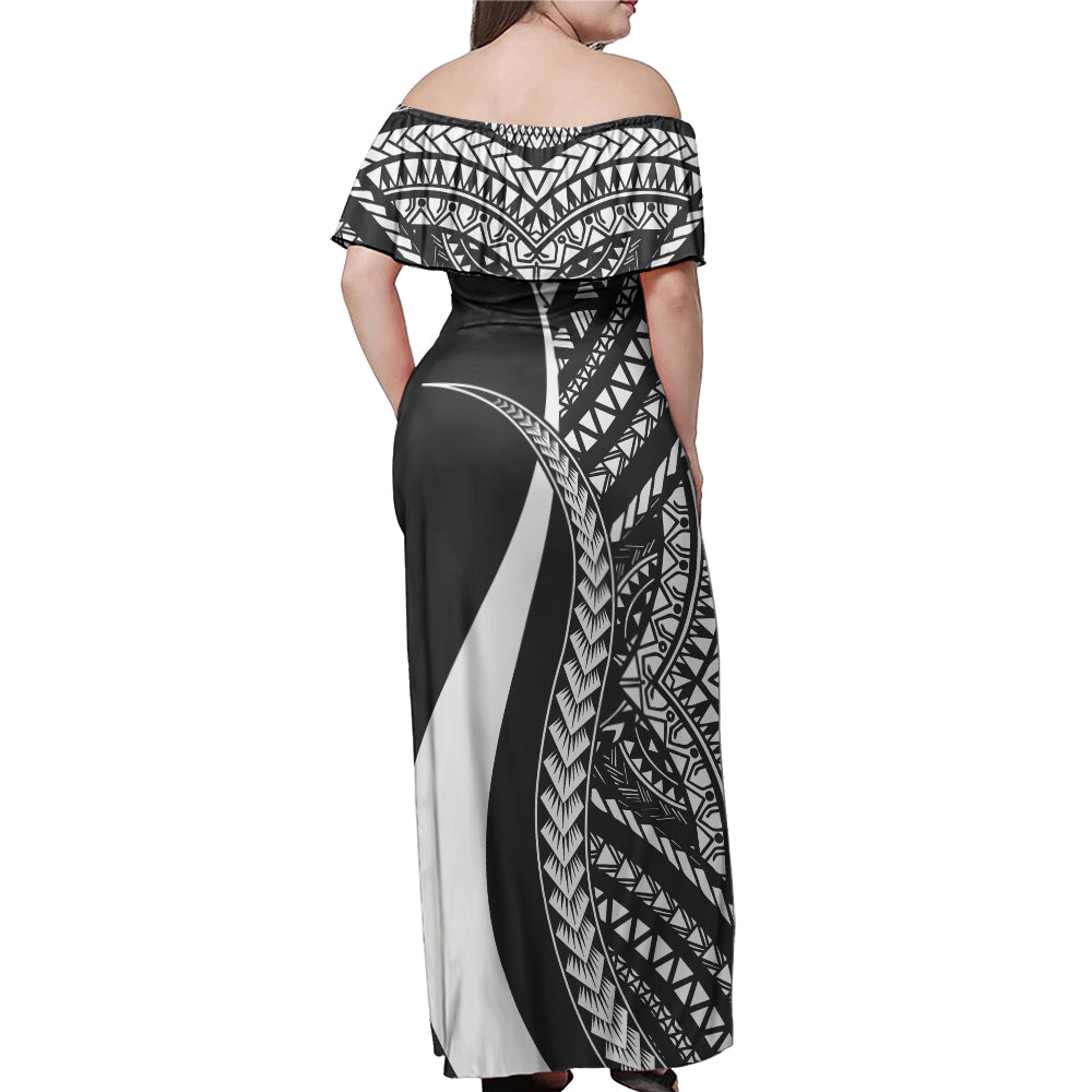 Marshall Islands Custom Personalised Woman Off Shoulder Long Dress Micronesian Tentacle Tribal Pattern
