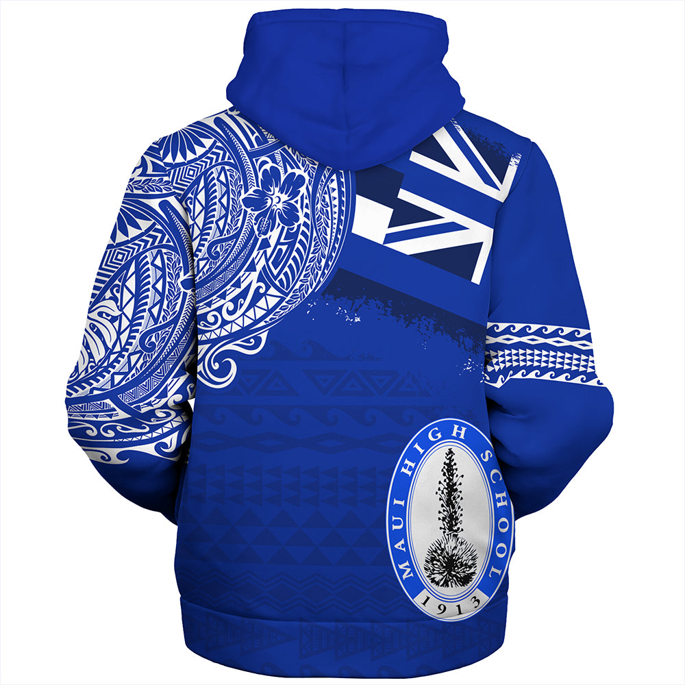 Hawaii Sherpa Hoodie Maui High School With Crest Style
