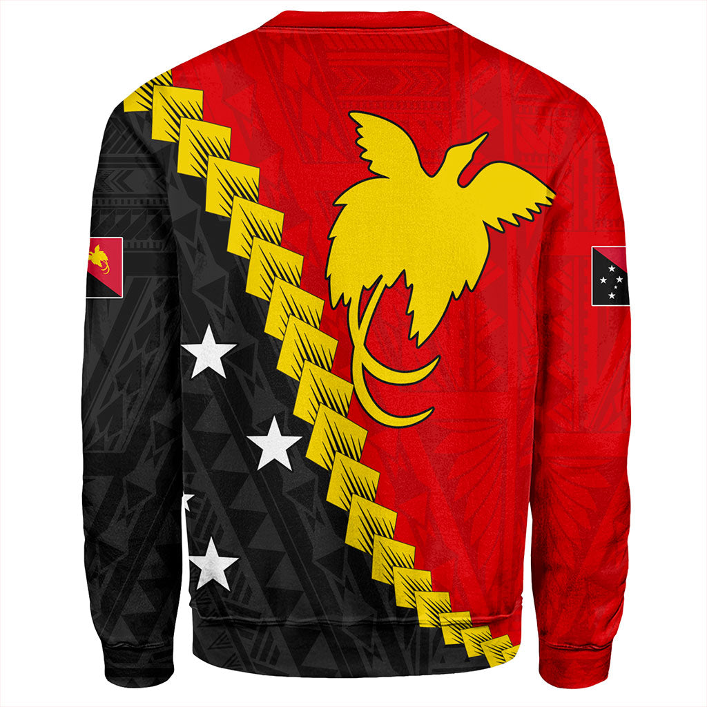 Papua New Guinea Sweatshirt Melanesia With Flag Tribal Tattoo