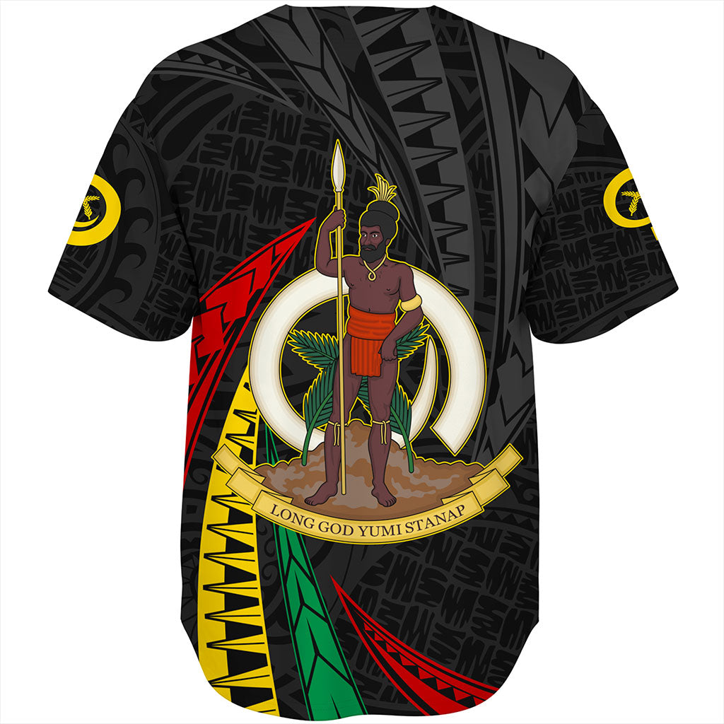Vanuatu Baseball Shirt Melanesian Tribal Wave