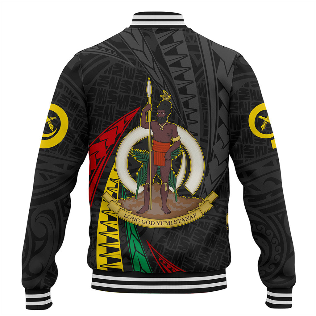 Vanuatu Baseball Jacket Melanesian Tribal Wave