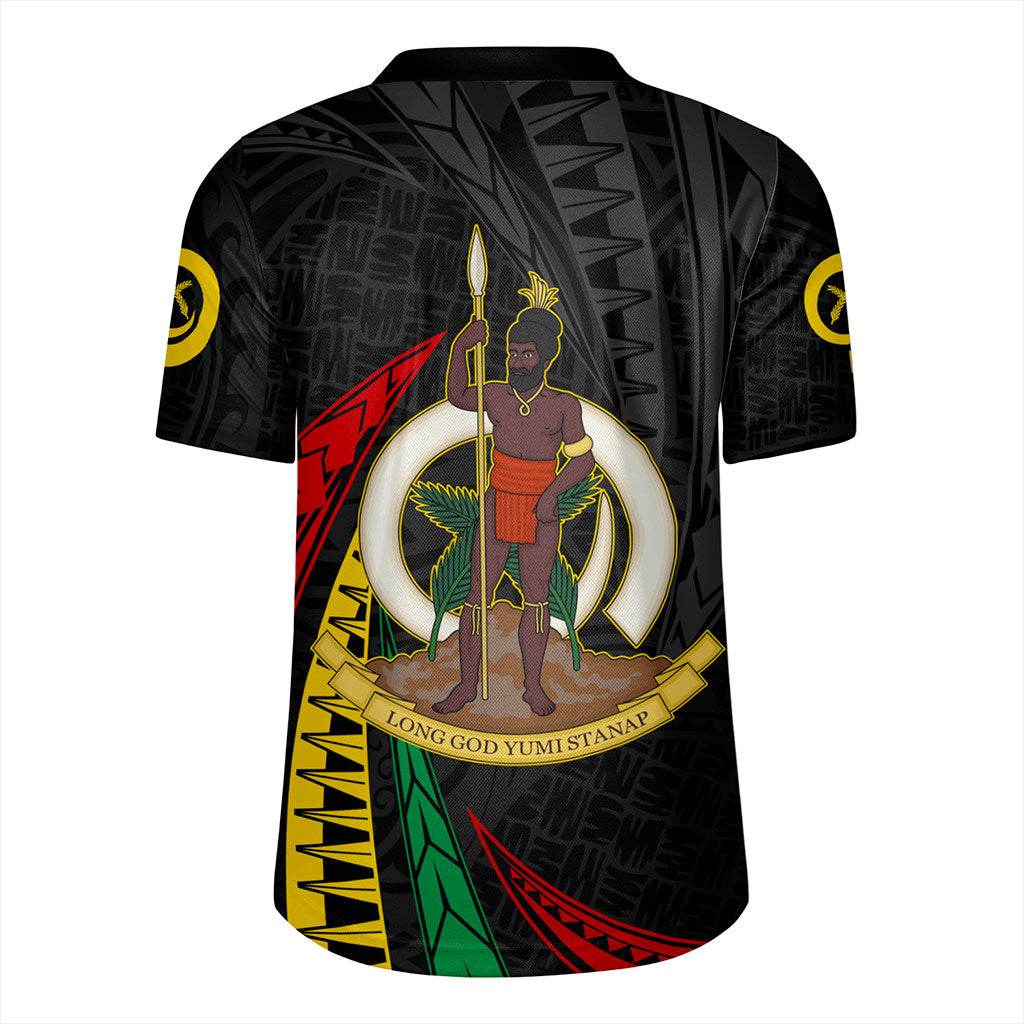 Vanuatu Rugby Jersey Melanesian Tribal Wave