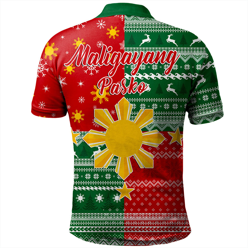 Philippines Filipinos Polo Shirt Merry Christmas Pattern Sun Style