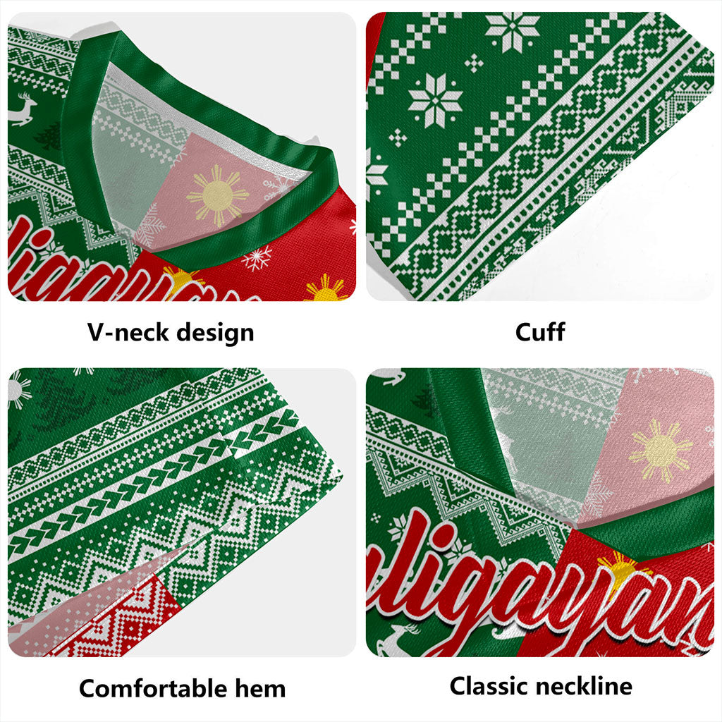 Philippines Filipinos Rugby Jersey Merry Christmas Pattern Sun Style