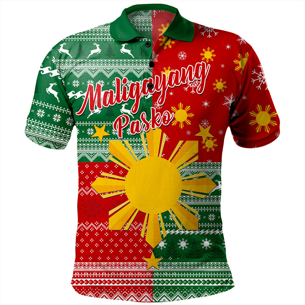 Philippines Filipinos Polo Shirt Merry Christmas Pattern Sun Style