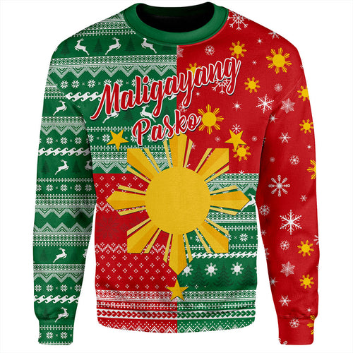 Philippines Filipinos Sweatshirt Merry Christmas Pattern Sun Style