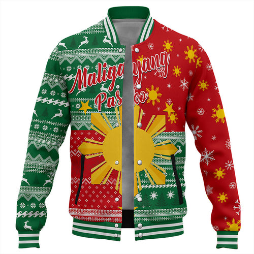 Philippines Filipinos Baseball Jacket Merry Christmas Pattern Sun Style