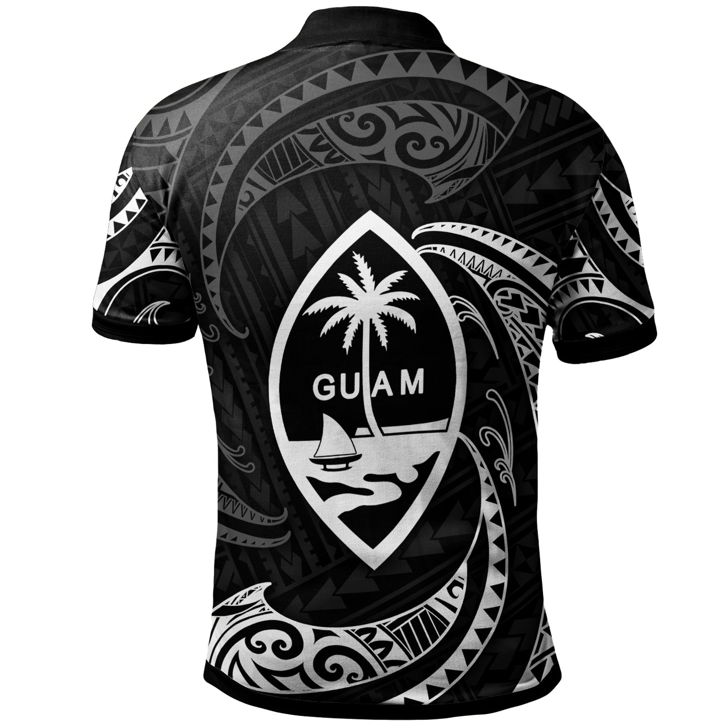 CUSTOM Mesa Guam Polynesian Polo Shirt - White Tribal Wave
