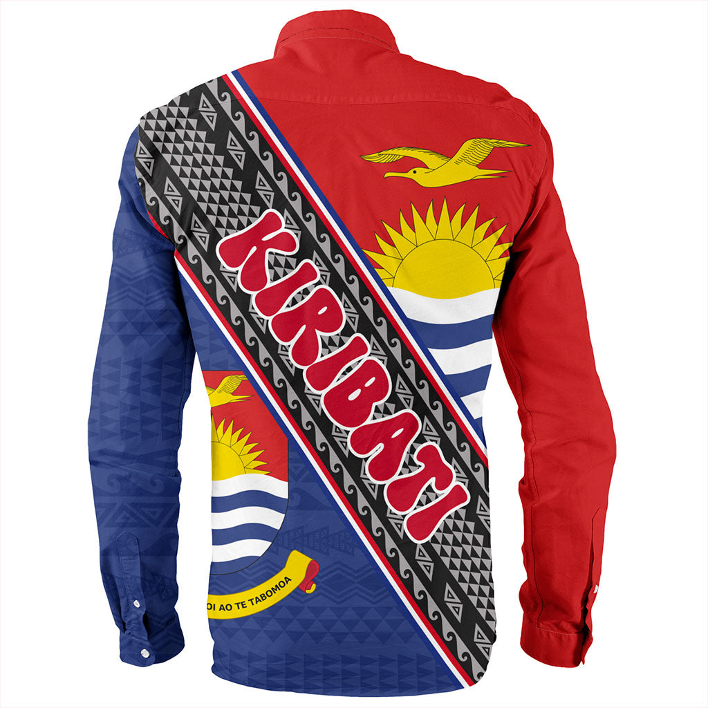 Kiribati Long Sleeve Shirt Micronesia Flag And Coat Of Arms