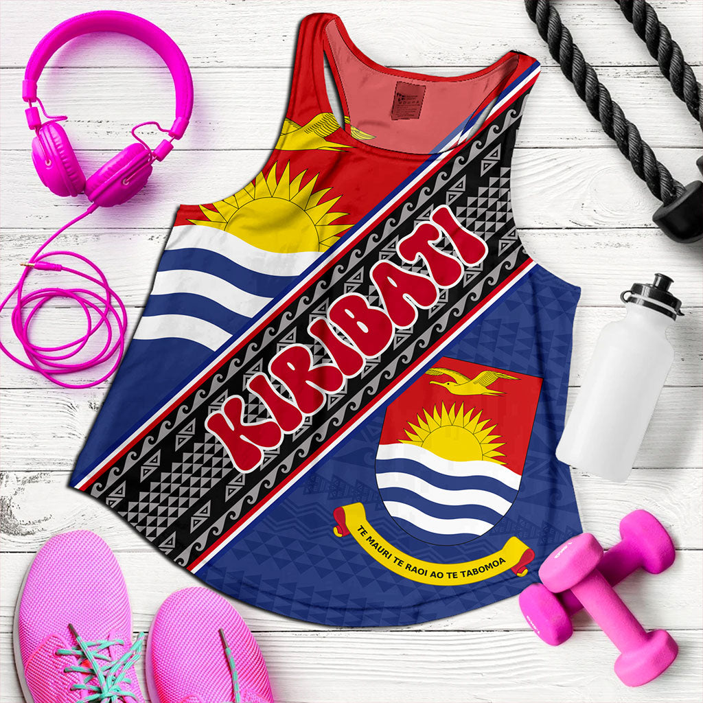 Kiribati Women Tank Micronesia Flag And Coat Of Arms
