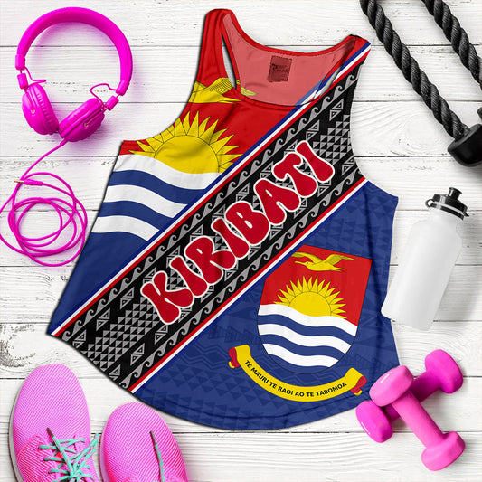 Kiribati Women Tank Micronesia Flag And Coat Of Arms