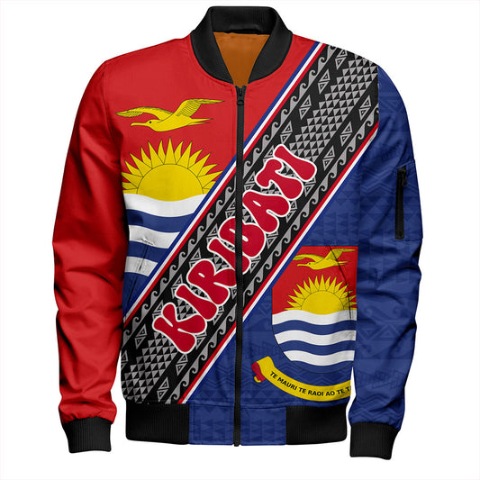 Kiribati Bomber Jacket Micronesia Flag And Coat Of Arms