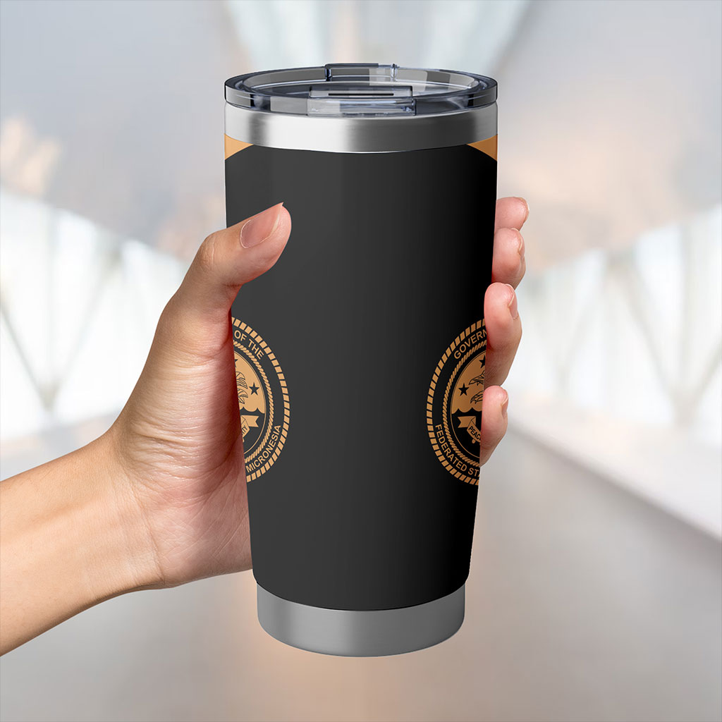 Federated States Of Micronesia Tumbler Lauhala Circle Style Gold