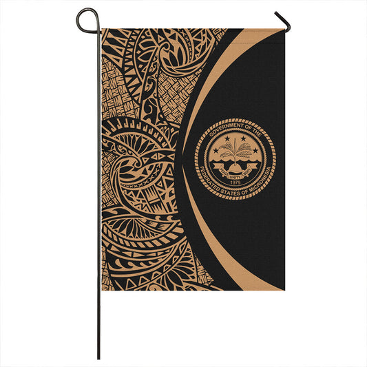 Federated States Of Micronesia Garden Flag Lauhala Circle Gold