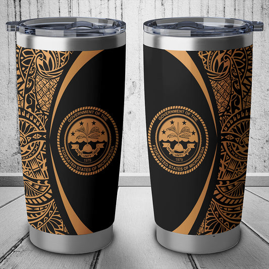 Federated States Of Micronesia Tumbler Lauhala Circle Style Gold
