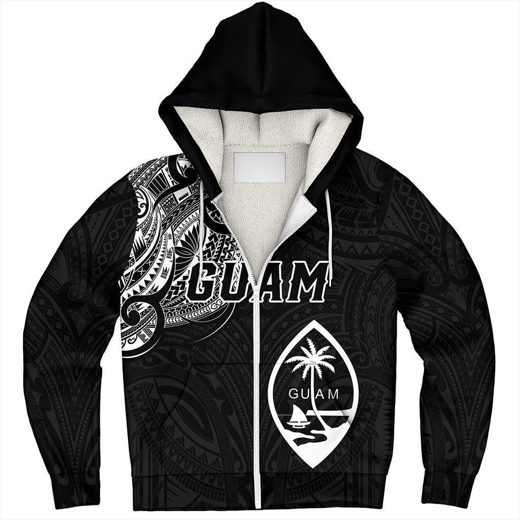 Guam Sherpa Hoodie Micronesia Tribal Coat Of Arms