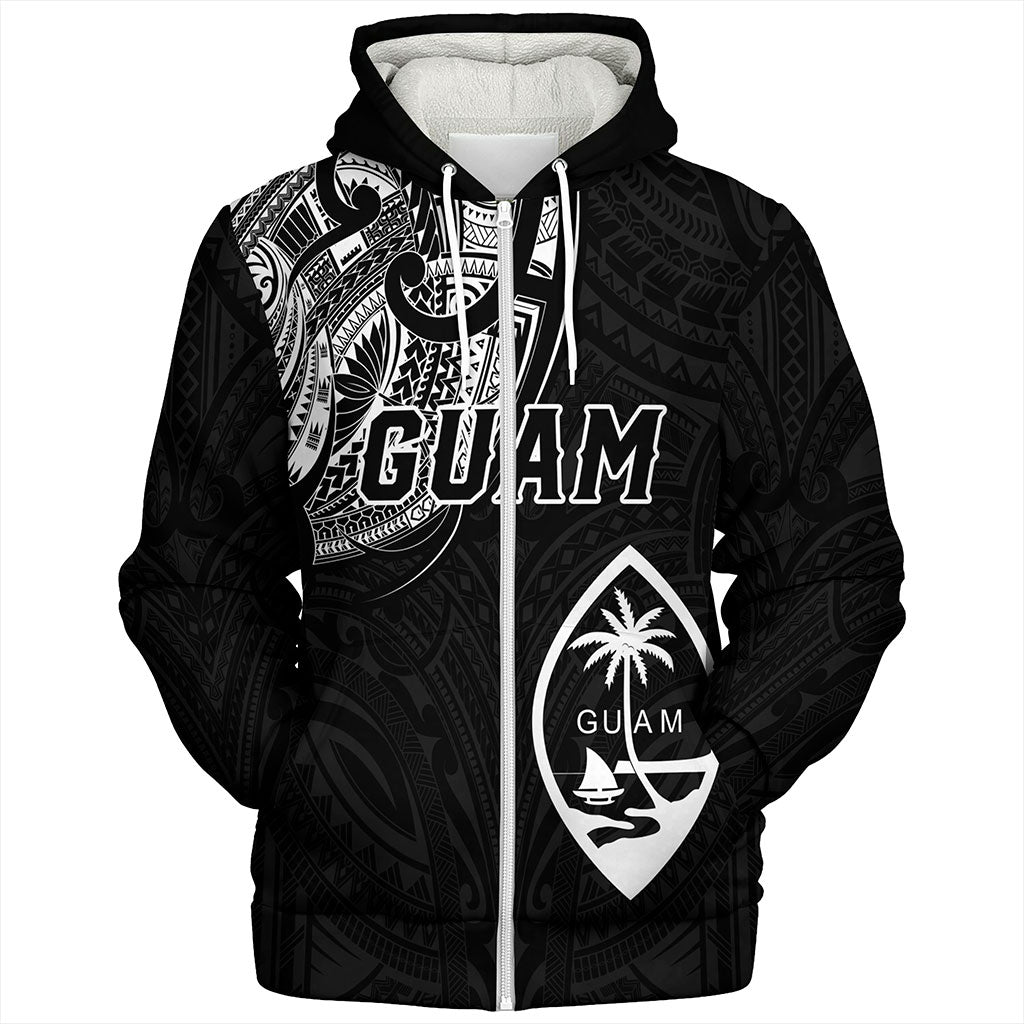 Guam Sherpa Hoodie Micronesia Tribal Coat Of Arms